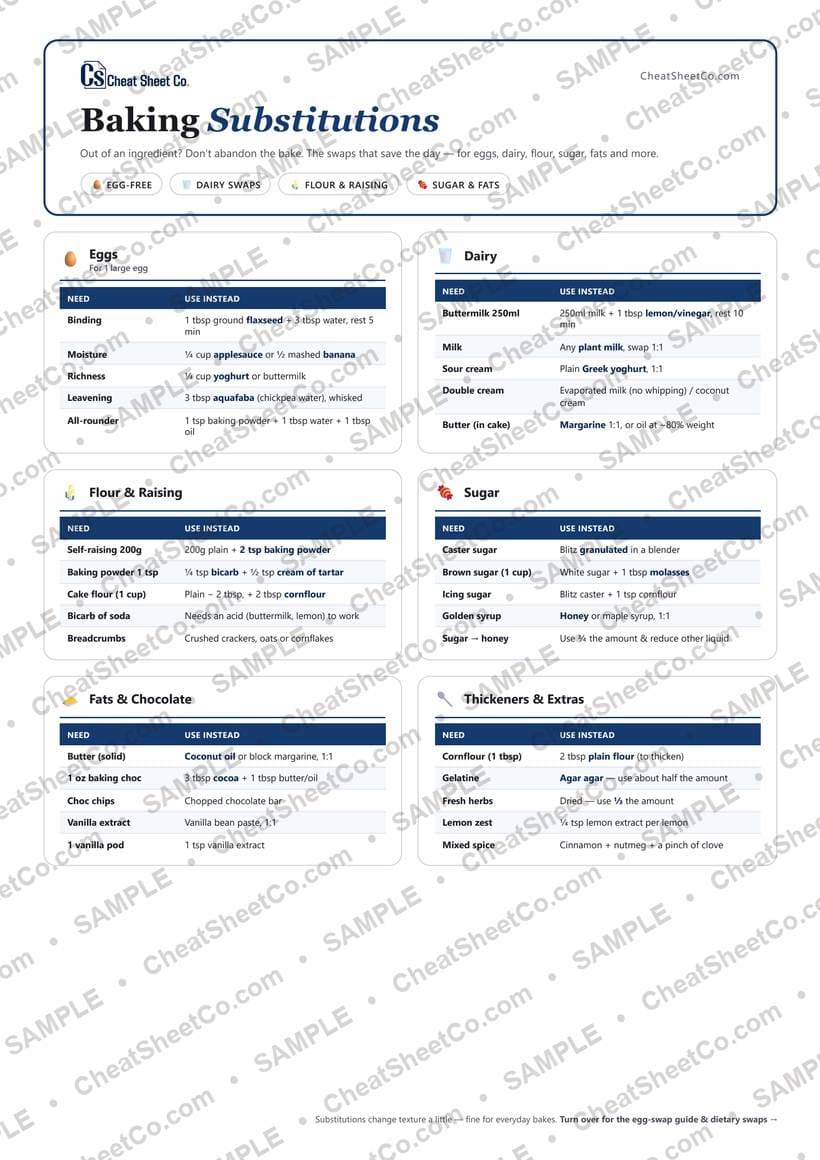Baking Substitutions preview